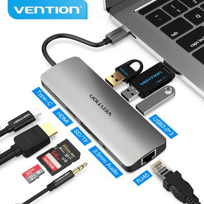 Док-станция Vention Thunderbolt 3, USB-концентратор типа C к HDMI, адаптер USB3.0 RJ45 для MacBook, Samsung Dex S10/S9/S8, преобразователь USB-C Huawei