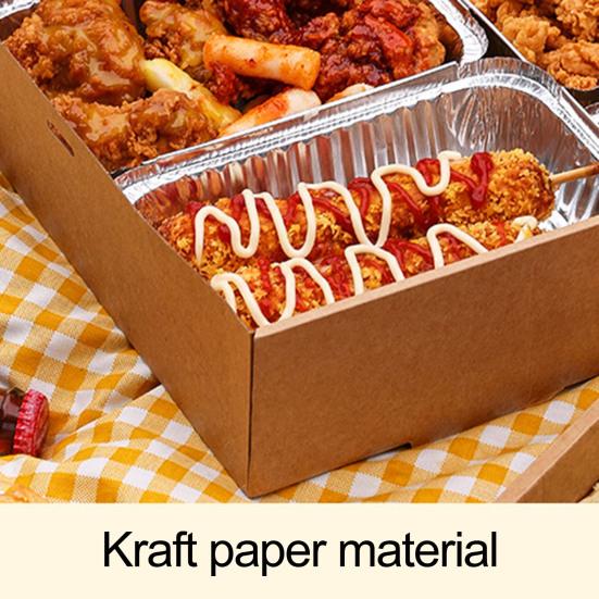 2 шт. ланч-боксы с ручкой для переноски маслостойкая прозрачная видимая крышка водонепроницаемый одноразовый контейнер одноразовый гофрированный