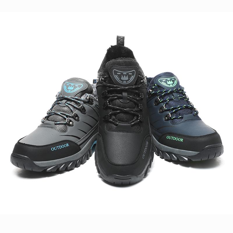 Нескользящие мужские зимние кроссовки Теплые уличные ботинки для хайкинга Плюшевые повседневные спортивные ботинки для кемпинга, скалолазания, треккинга