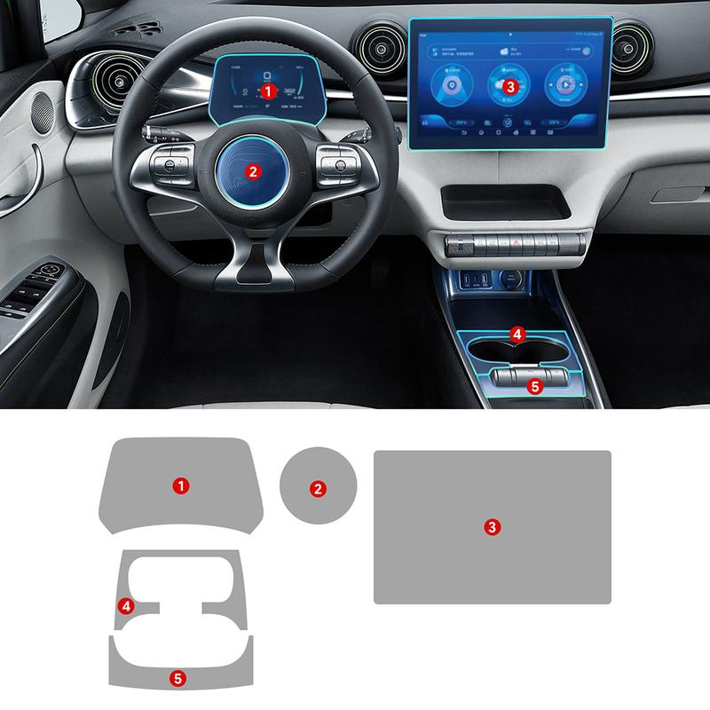 Для BYD Dolphin EV Electric 2024 ТПУ Автомобильная Коробка Передач 10.1 дюйма/12.8 дюйма GPS Навигационный Экран Антицарапающая Защитная Пленка