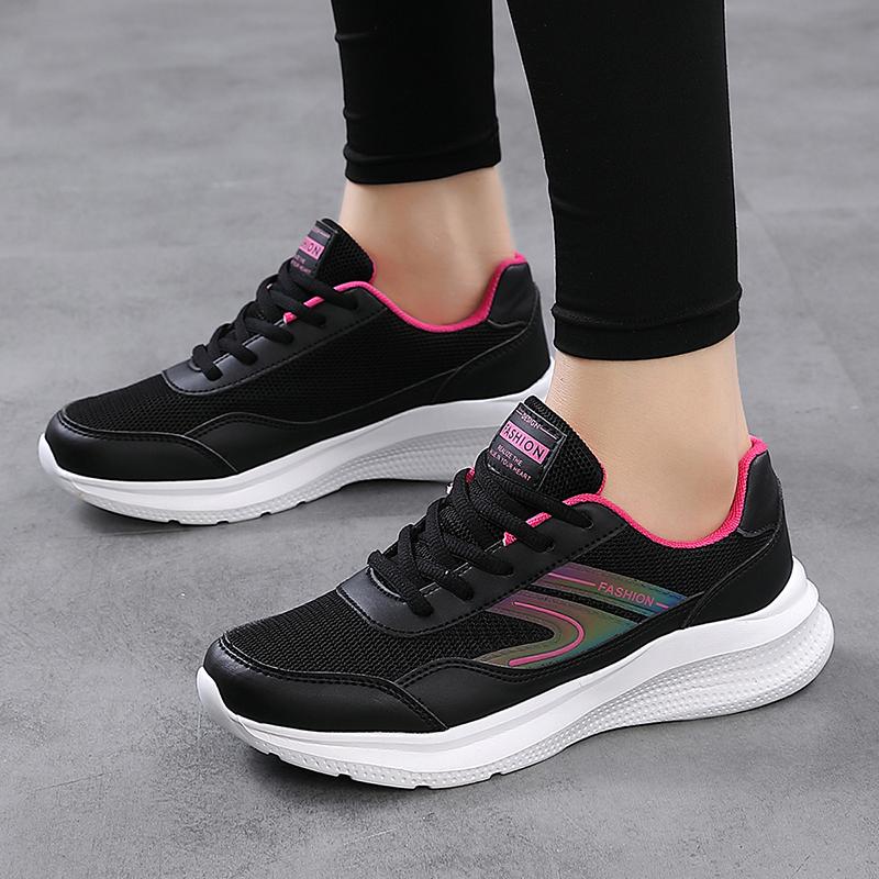 Summer New Women's Flying Weave Mesh Breathe Freely Sport Casual Lightweight Soft Sole Running Shoes
