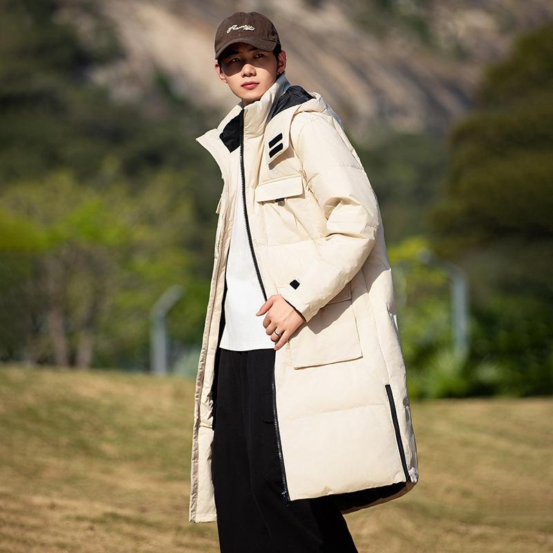 Зимняя новая куртка-пуховик мужская средняя и длинная куртка с капюшоном Tooling