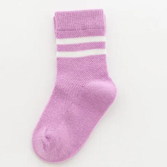 Children's Mesh Socks Summer Thin Pure Cotton Medium Tube Socks Boys Girls College Fashion Socks Baby Black White Striped Socks