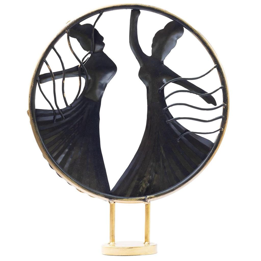 Vibrant Graceful Dancers Tabletop Showpiece - Iron Hand-Painted Home Decor - Ideal for Wedding, Anniversary & Housewarming Gifts (Circle Dancers)