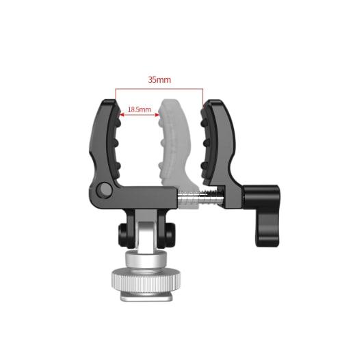 Niceyrig Shotgun Microphone Holder, Cold Shoe Camera Flashlight Holder, Aluminum Alloy (18-35mm) -549