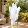 Halloween Hanging Ghost Decorations Swing Decor with String Lights, Glowing Floating Easy Assembly Ghosts Ornament for Yard Tree, Outdoor Spooky Party