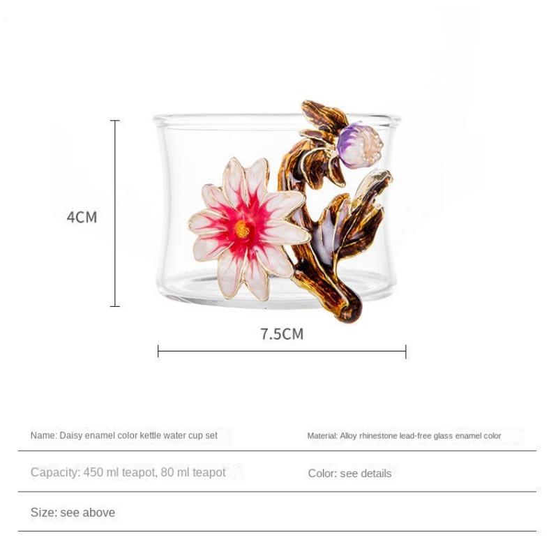 Простая современная утолщенная термостойкая стеклянная маленькая чайная кружка с фильтром, заварочный чайник, чайный набор, включающий 1 горшок и 6 чашек цветочного чайника