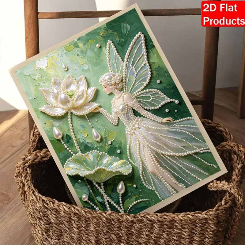 Безрамный набор для рисования жемчужными бусинами DIY Элегантный узор Фея Творческое Расслабляющее Хобби Холст Декор для дома Подарок для взрослых