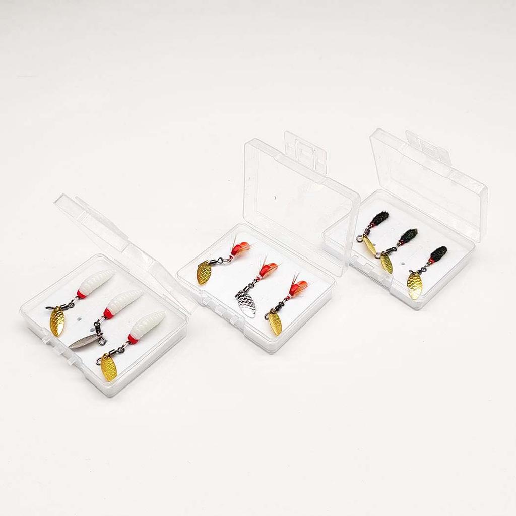 9Pc-3Boxes Bundle Fly Fishing Sequin Bait(3Pc/Box-StylesA+3Pc/Box-StylesB+3Pc/Box-StylesC)Wet Flies Bait for Flishing Trout/carp
