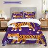 Cartoon Tiger Pattern Bedding Quilt Set Quilt Cover Pillowcase Home Decoration Birthday Gift (1 * duvet cover + 2 * pillowcase, without core)