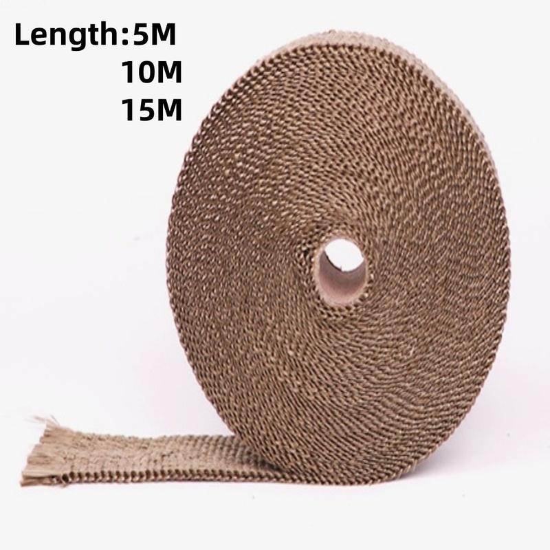 Lava Fiber Heat Shield Car Motorcycle Exhaust Thermal Tape Header Pipe Heat Wrap Tape Thermal Protection with Stainless Ties