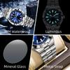 Fashion Mens Watches Luxury Casual Waterproof Watches Luminous Hands Business Date Quartz Stainless Steel Men Watches