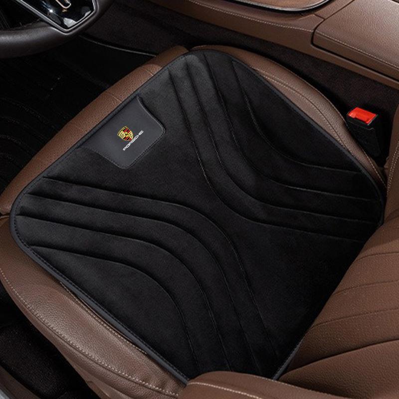 Автомобильная подушка на сиденье Утолщенная Изоляционная Фланелевая Плюшевая Подушка на Сиденье Для Porsche Macan 911 718 Taycan Panamera Cayenne Boxster Cayman
