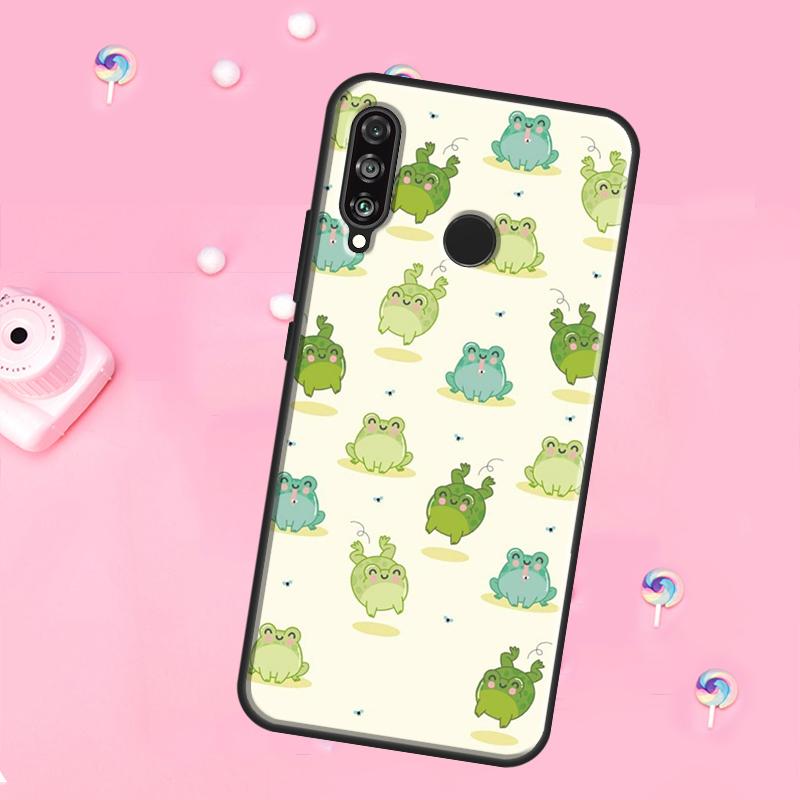Cute Green Frog For Huawei Nova Y90 Y70 Y60 Y91 Y61 Y73 Y72 12s 12i 11i 8i 9 10 SE P40 Lite P60 P30 Pro Case