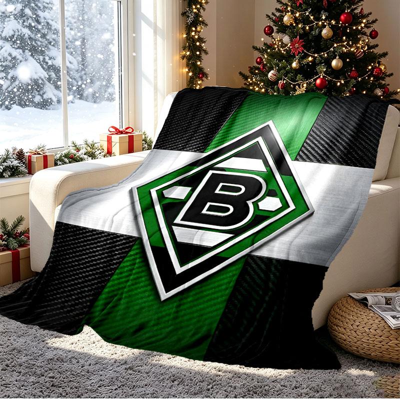 Borussia Monchengladbach Pattern Blanket for Home Decoration, Bed, Sofa, Car Travel, Camping, Suitable for All Seasons, Birthday Christmas Gift