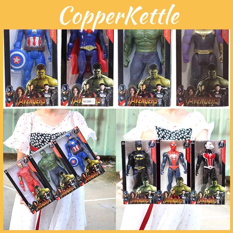 Красочные фигурки супергероев, изображающие Человека-паука, Халка, Железного человека, Капитана Америку. Идеально подходят для детских подарков и коллекционирования.
