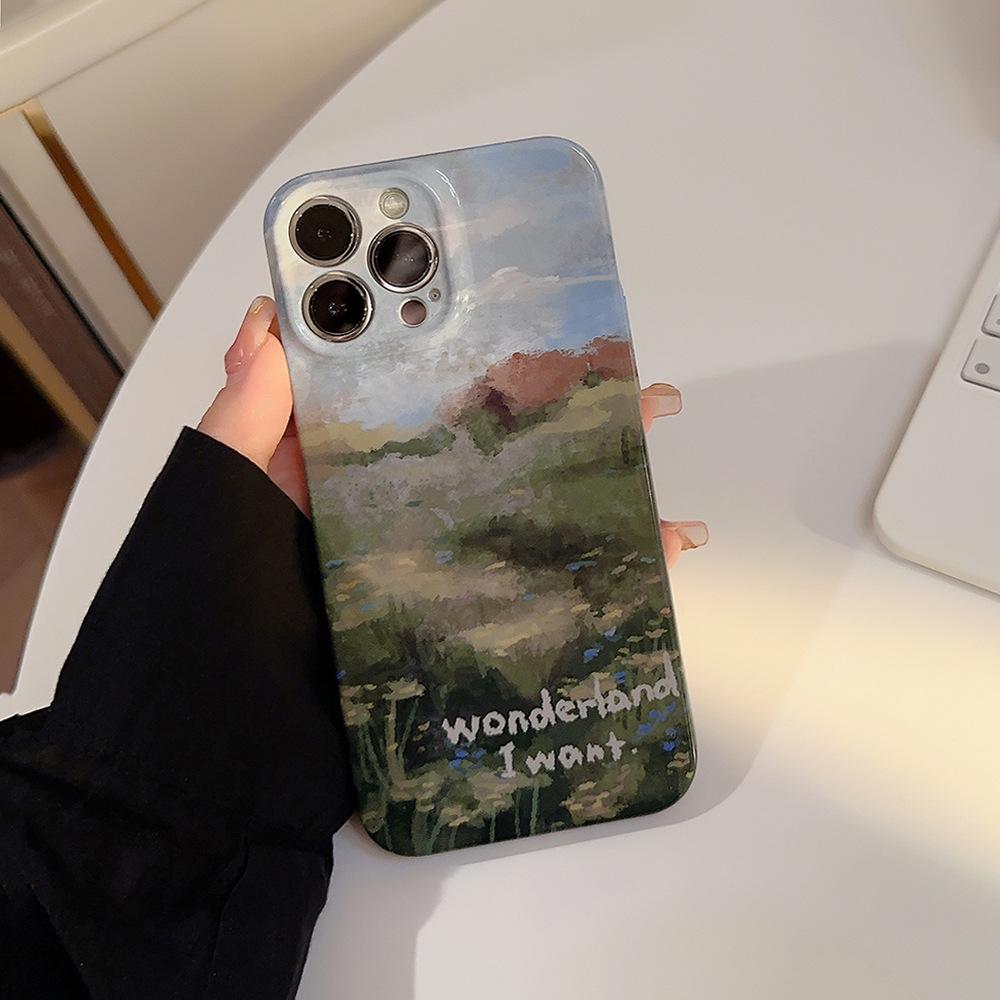 Чехол в стиле масляной живописи для iPhone 13 iPhone 15 iPhone 16 Pro Max