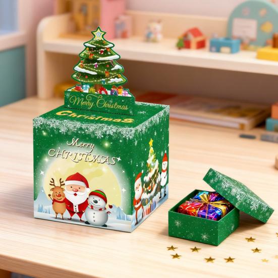 Christmas Money Box Pull-out Cash Gift Box DIY Holiday Money Gift Box with Transparent
