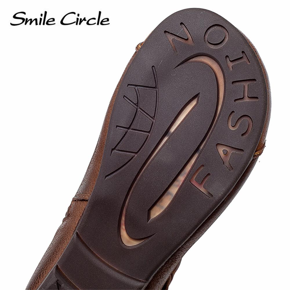 Женские ботинки из натуральной кожи, ботильоны с круглым носком и боковой молнией, модные удобные туфли на плоской подошве