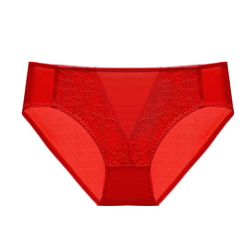 Комплект женского нижнего белья ярко-красного цвета по знаку зодиака: Застежка спереди, присборенные чашечки, боковая поддержка, без стальных колец, красивый дизайн спинки.