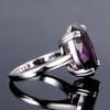 Elegant Natural Amethyst Silver Ring Oval 13MMX18MM Dark Purple Multicolor 925 Jewelry Rings For Women Fashion Anniversary Gift