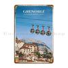 Visit Grenoble Metal Signs Garage Club Printed Funny Decoration Garage Tin Sign Poster