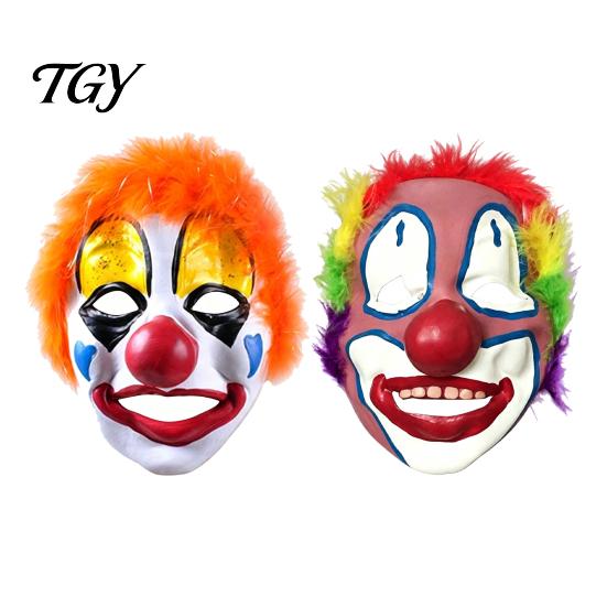 Comfortable Fit Clown Face Mask Realistic with Red Nose & Plush Wig, Scary Latex Adult Halloween Costume Accessories Full for Party, Adults