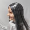 Scary Long Haired Witch Mask Halloween Cosplay Half Face Old Lady Haunted House Prop