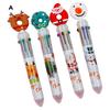 10 Colors Christmas Ballpoint Pen Cute Cartoon Santa Claus Elk Design Gift for Kids School Office Stationery