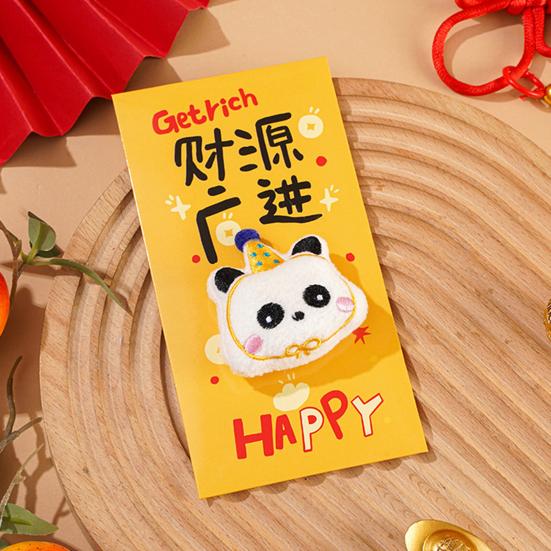 6 шт. Красные конверты 3D вышивка плюшевая подвеска дизайн зодиака лошади матовый картон красный конверт