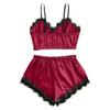 Women Sexy Lace Strappy Babydoll Lingerie Silk Satin Cami Top Shorts Nightwear Pyjama Set
