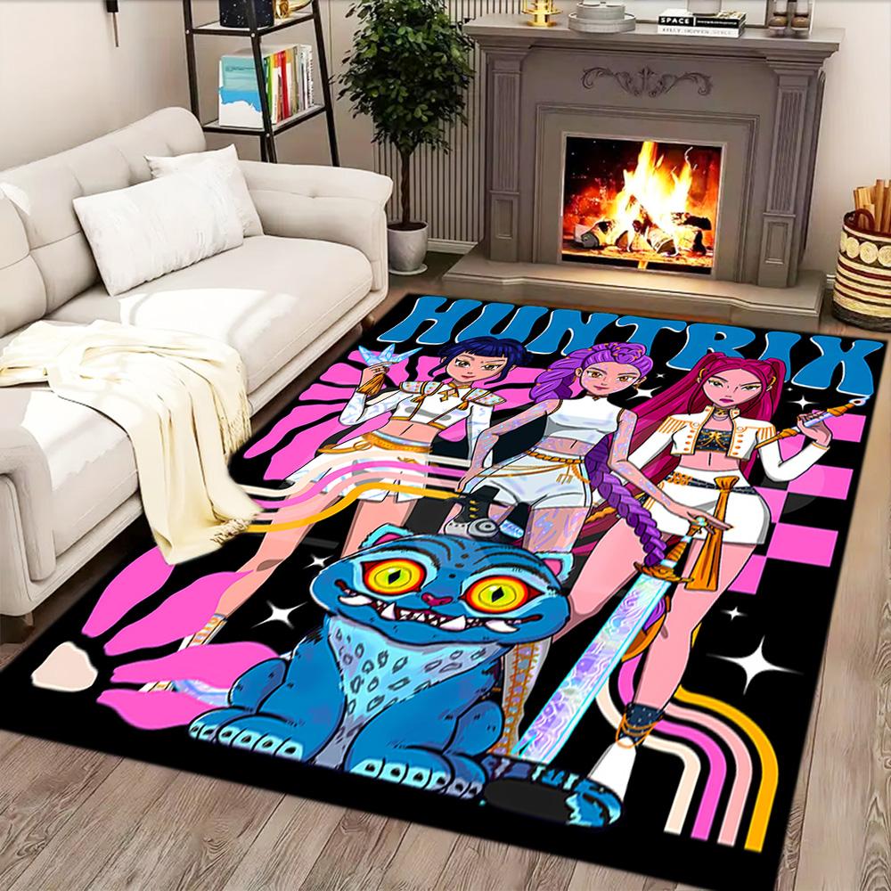 Huntress Heroes And Beast rug for living rooms, bedrooms, home décor, and as gifts.