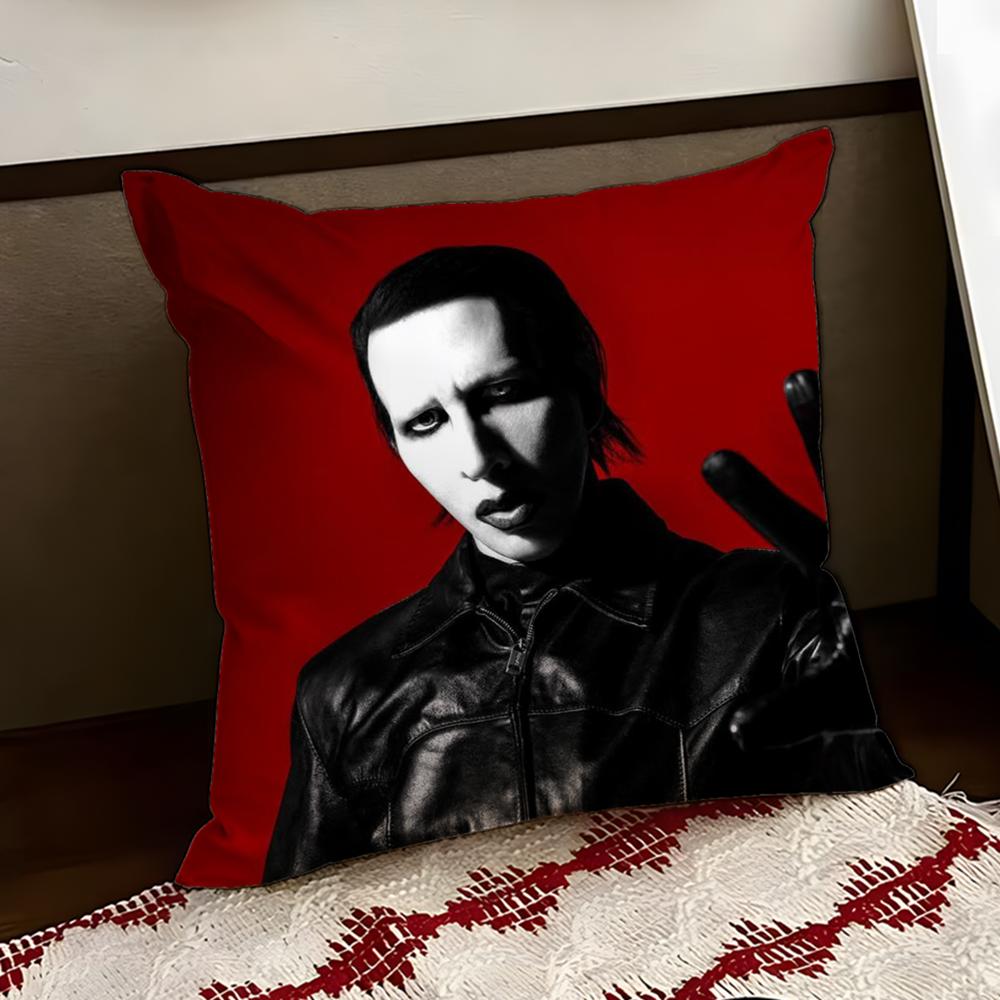MMarilyn MManson Наволочка Реверсивная Мягкая Прочная Наволочка для Подушки Дом Автомобиль Многоцелевое Использование для Ежедневного Комфорта