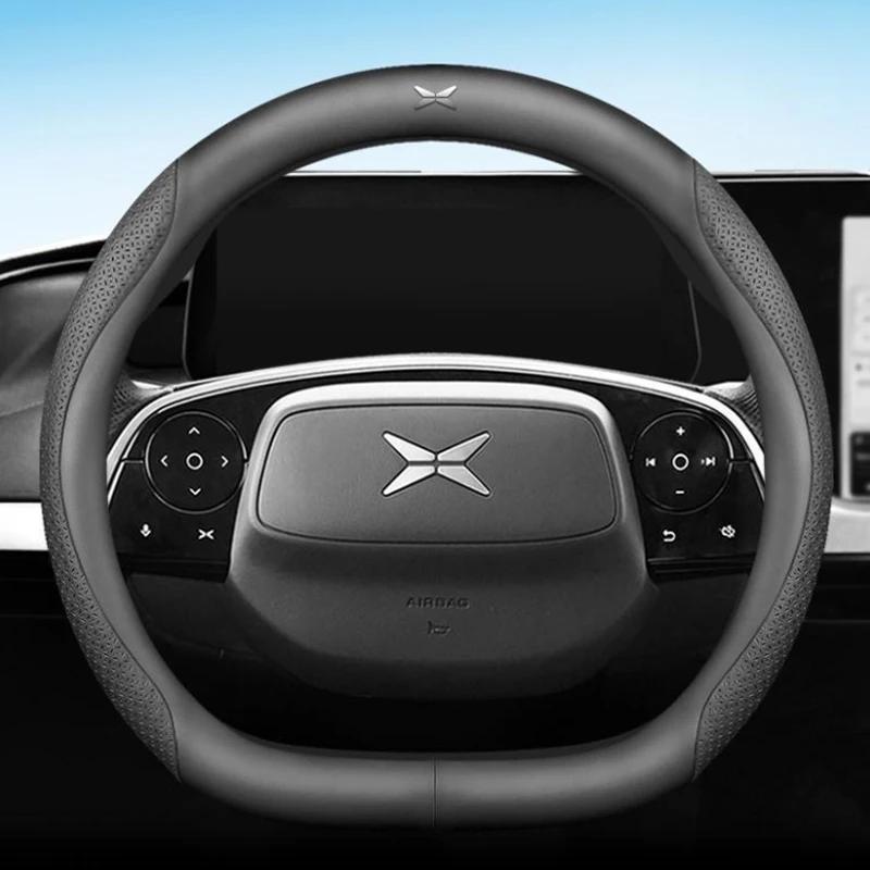 Кожаный чехол на руль автомобиля для Xpeng G6 2024, дышащий, нескользящий, автостайлинг, аксессуары для интерьера автомобиля