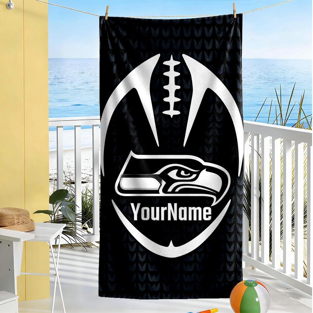 Seattle Seahawks Customize Your Name Beach Towel Soft Durable Quickdry Suitable For Sports Travel Swimming Yoga Bathroom Beach And Pool