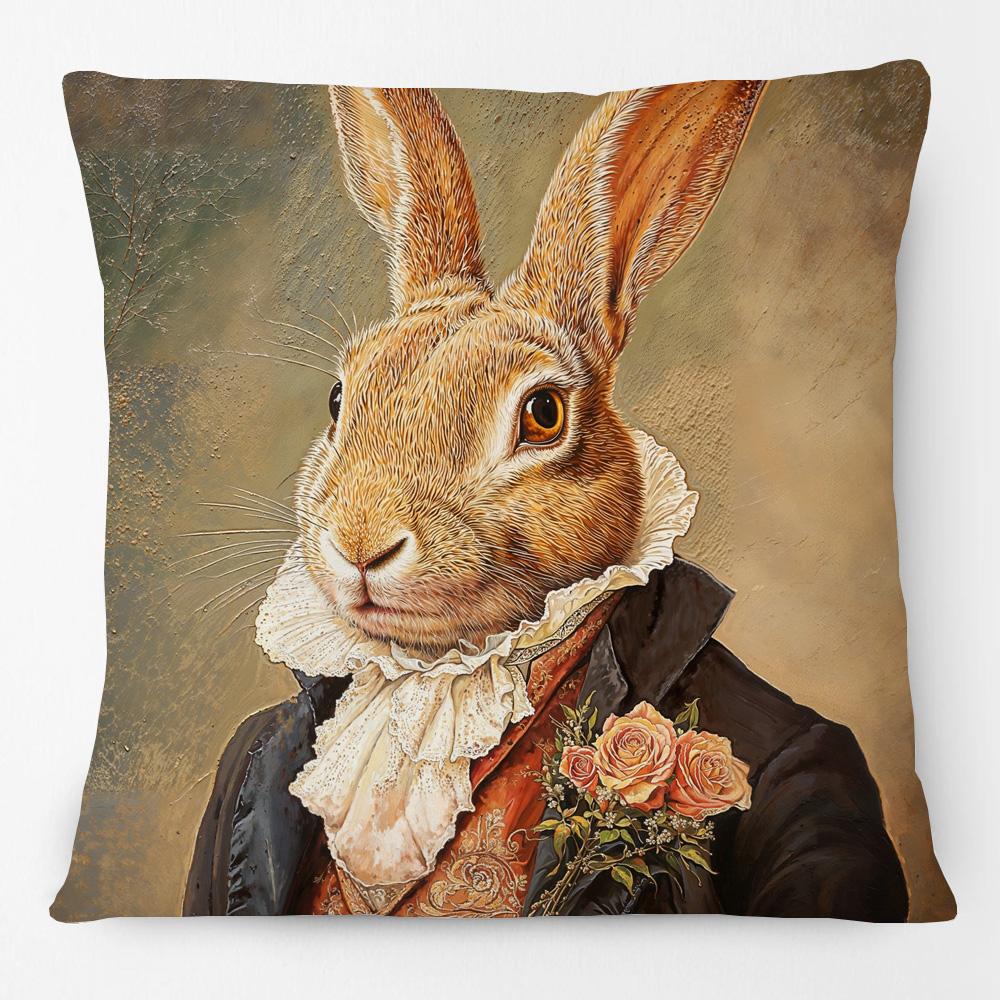 Renaissance Dogs And Cats Cushion Cover King Charles Spaniel Black Pug Dog French Bulldog Labrador Vintage Pillowcase