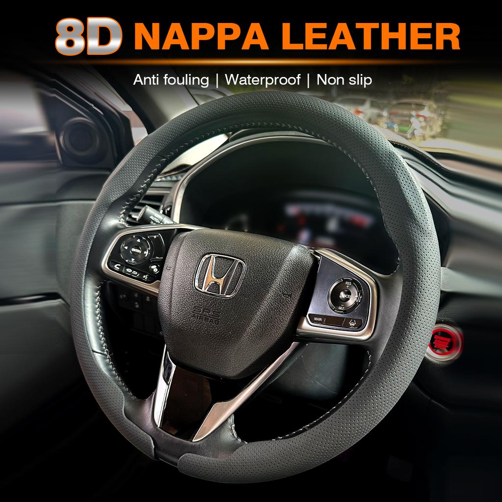 38cm Car Steering Wheel Anti-slip Wheel Cover Carbon Fibre For Honda Civic Fit Jazz Accord Pilot CRV Odyssey Passport City HRV