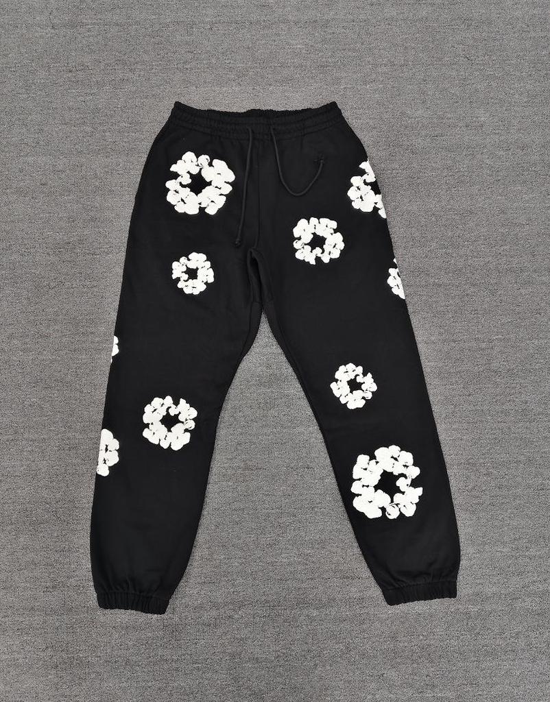 Худи из плотного хлопкового денима с цветочным принтом - Модная американская уличная куртка для мужчин