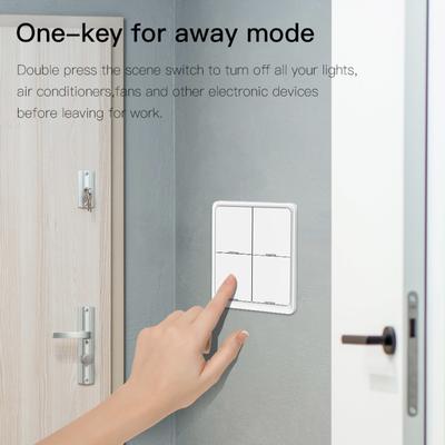 AUBESS Tuya ZigBee Smart Scene Switch 4 Gang 12 Scene Switch Push Button Controller Работает с приложением Smart Life ZigBee Gateway