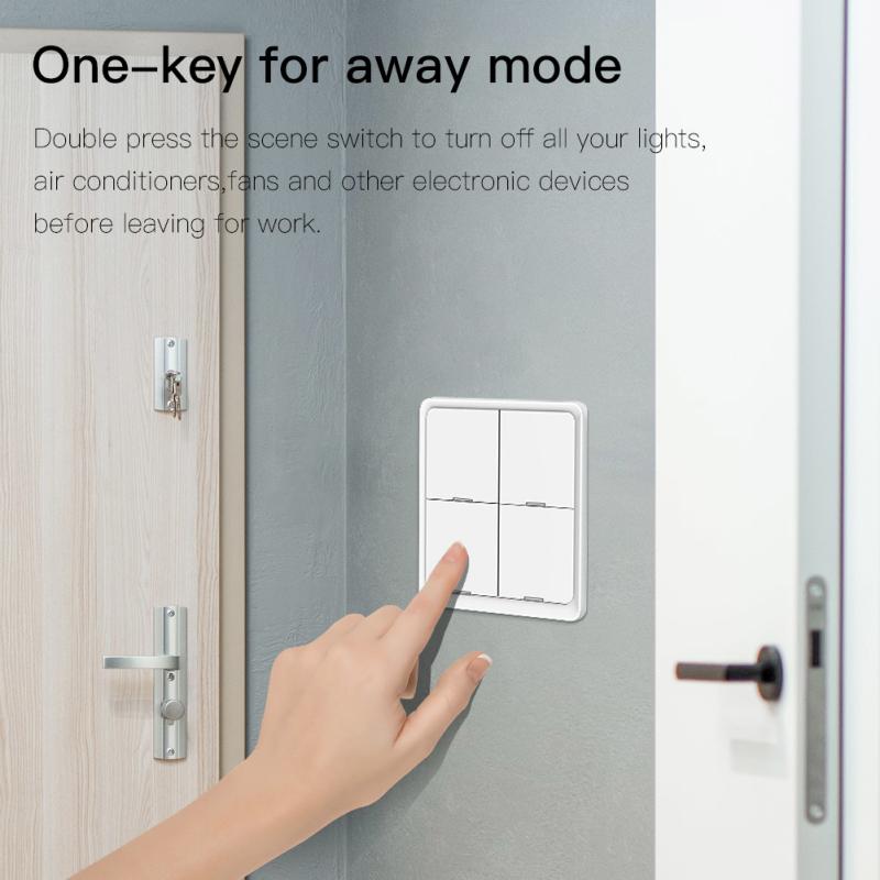 AUBESS Tuya ZigBee Smart Scene Switch 4 Gang 12 Scene Switch Push Button Controller Работает с приложением Smart Life ZigBee Gateway