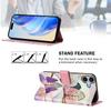 For iPhone 16 Plus Case Pattern Printing Wallet Phone Cover with Strap