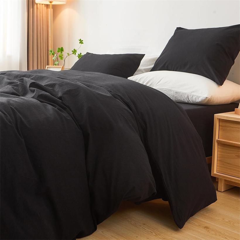 1 шт. однотонный пододеяльник из 100% стираного хлопка, пододеяльник в японском минималистском стиле, постельное белье, односпальная кровать размера «king-size» и двуспальная кровать размера «queen-size»