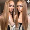 European and American wigs female mixed color highlights long piano color chemical fiber wigs full head cover wigs