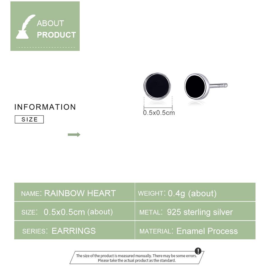 BAMOER Authentic 925 Sterling Silver Slice Unique Stud Earrings For Women