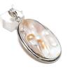 Натуральный жемчуг Бива Драгоценный камень 925 Стерлинговое серебро Ювелирная подвеска 2,40" B1I67