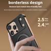 Для iPhone 16 Pro Max Магнитный чехол с подставкой Безрамочный ПУ + Металл Ударопрочная задняя крышка телефона