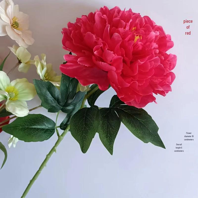 Пион Одиночный Стебель Большой Шелковый Цветок для Гостиной или Свадебного Украшения