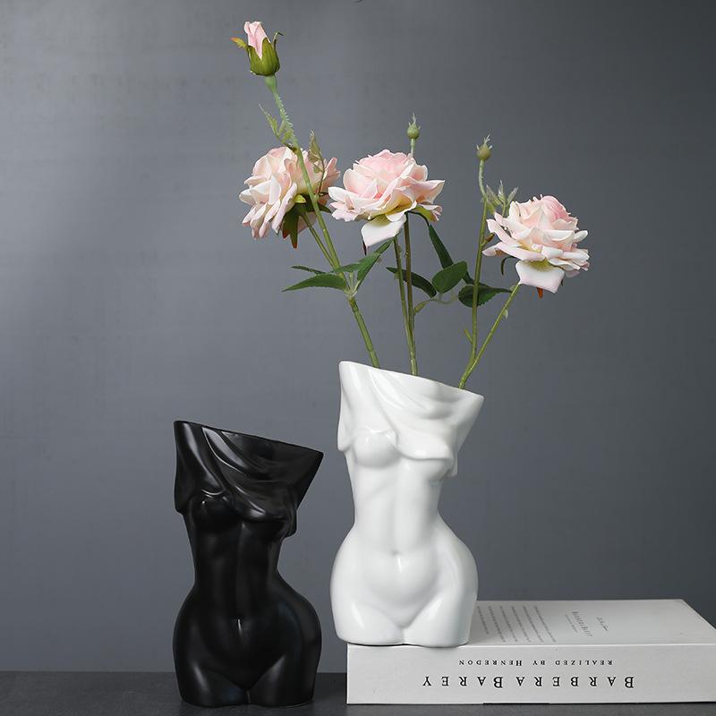 Nordic Style Simulated Flower Ceramic Vase Creative Desktop Decoration Flower Ornament