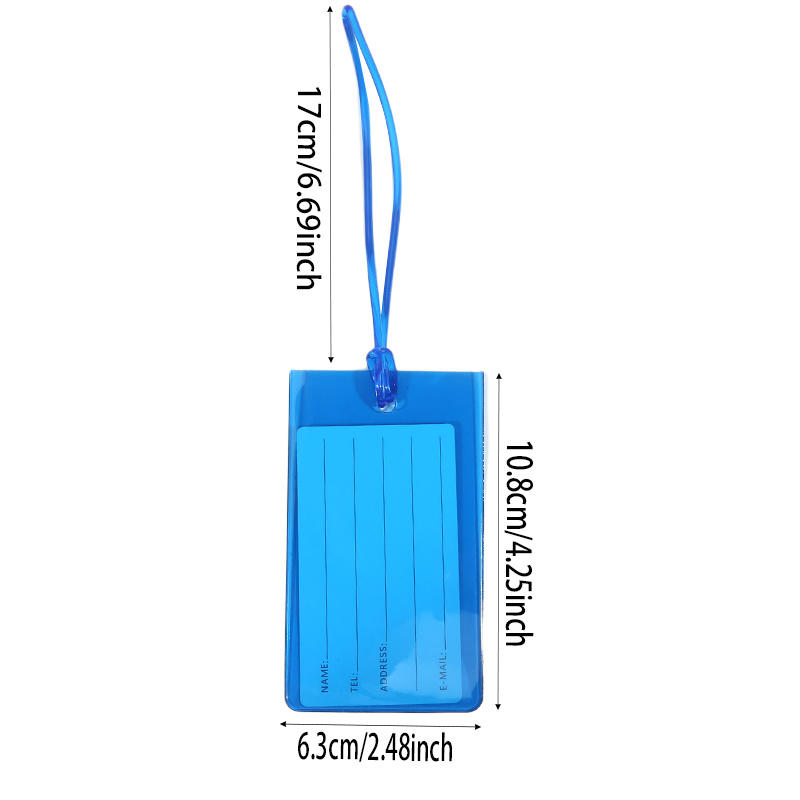 Colorful PVC Cute Luggage Tag Soft Suitcase Luggage Label Card Travel Luggage Tag Bag Tags Id Card Holder Travel Accessorie