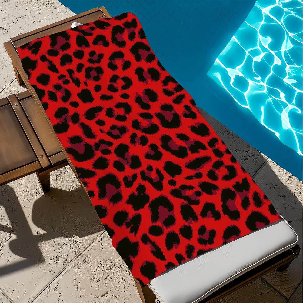 wildflower Leopard Towel Large Quick-Drying Microfiber soft Beach Towel for Travel Fitness Sauna Bathing Camping